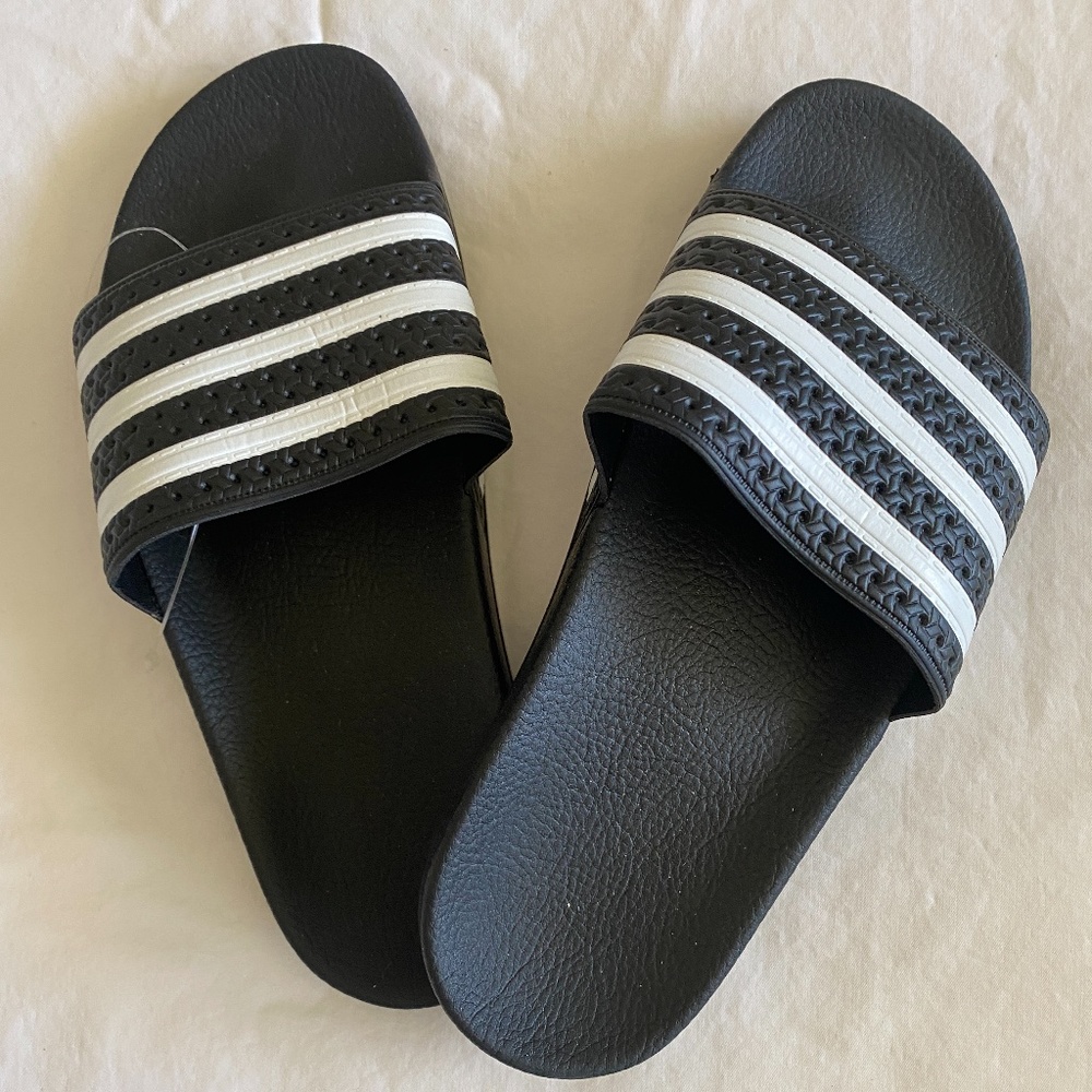 Adidas Black and White Slipons